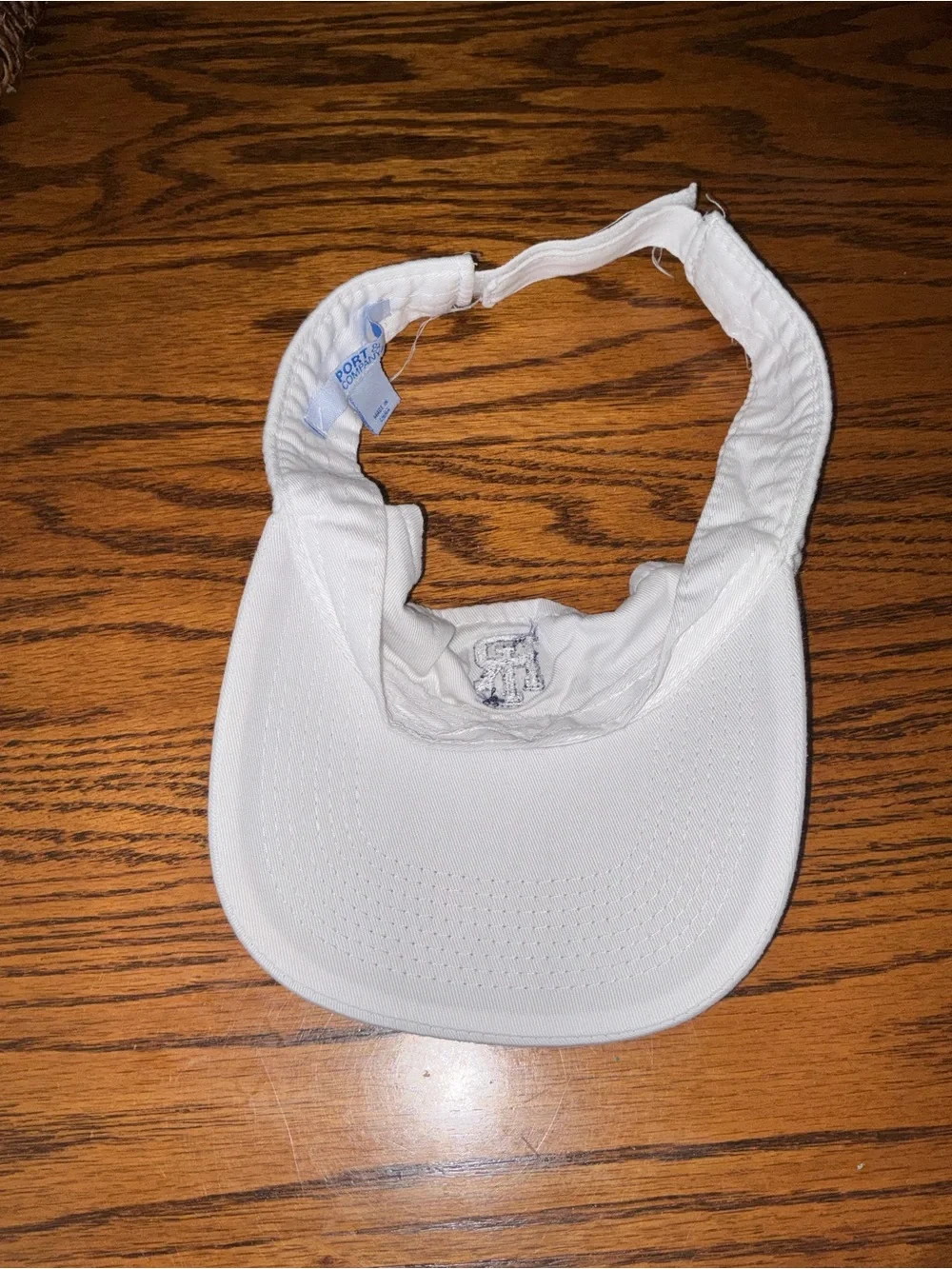 White Kids Visor with Navy 'RI’
